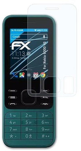 atFoliX Schutzfolie kompatibel mit Nokia 6300 4G Folie, ultraklare FX Displayschutzfolie (3X)