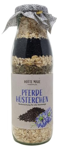 Hotte Maxe Backmischung Pferde Hüsterchen für Pferde - Leckerlie-Backmischung für gesunde Atemwege, 500ml Flasche