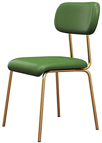 NZDY Esszimmerstühle Nordic Style Rückenlehne Tischstuhl Metall Beine Pu Kissen Restaurant Empfangsstuhl Rutschfest Robust,Grün,Goldbeine