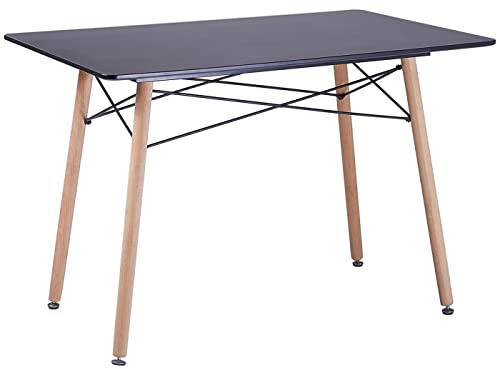FURNITABLE Esstisch Esszimmertisch Skandinavisch Buchenholz Küchentisch MDF Rechteckig,Schwarz 110 x 70 x 74 cm