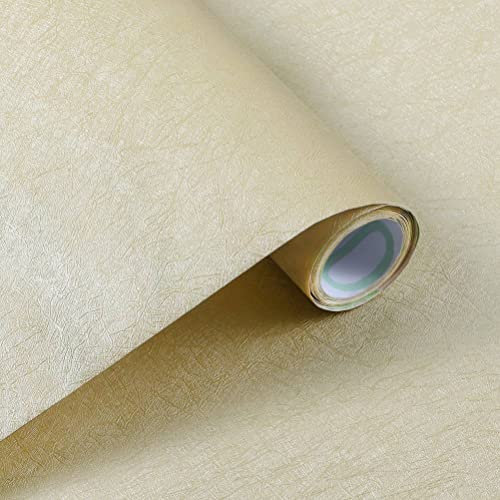 Arthome Peel and Stick Wallpaper 40x310cm Golden Embossed Contact Paper,Silk Textured Decorative Sticker Vinyl for Living Room,Bedroom,Countertop Cabinets,Removable Contact Paper Wall Covering