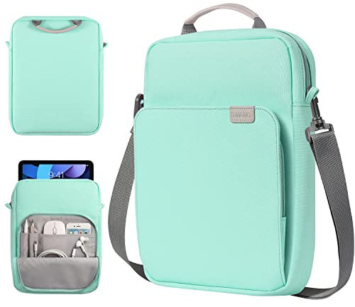 TiMOVO 9-11 Funda para Tableta con Correa de Hombro para iPad 11 Pulgadas A16 2025, iPad 10ª Gen.10.9, iPad 10.2, iPad Air 11/Air 5ª/4ª Gen. 10.9, Galaxy Tab A9+/A9 Plus 11, Verde menta