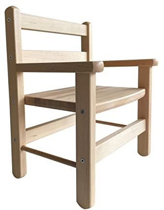 Petit Fauteuil avec Accoudoirs Juliette, Bois Naturel Vernis