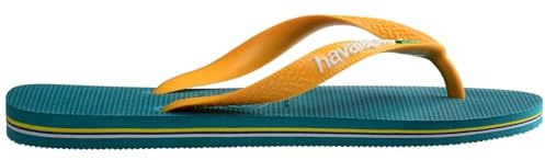 Havaianas - Brasil Logo, ikonische, bequeme und langlebige Badelatschen mit Brasilien- Flagge und rutschfester Sohle mit farbigen Streifen, Unisex-Erwachsene
