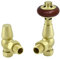 Warmehaus Chelsea Traditional Angled TRV Thermostatic Radiator Valves Brushed Brass