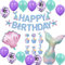 Meerjungfrau Geburtstag Deko Mädchen Folienballons Meerjungfrau Happy Birthday Girlande Luftballons für Meerjungfrau Partyzubehör