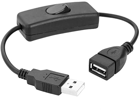 Xingdianfu USB-Schalter Kabel 0,3m Mit Ein/Aus-Verlängerungskabel - Schwarz Control für Kopfhörer, Lampe, Lüfter