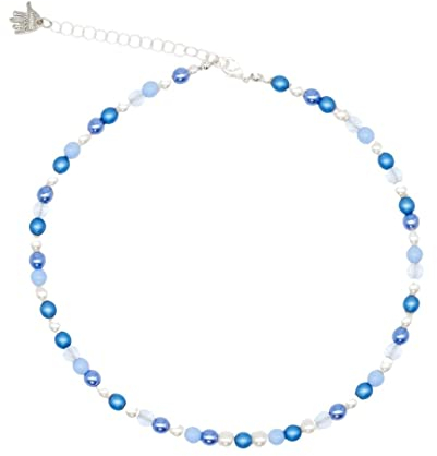Feliss Handmade: Ketten aus Perlen, Halskette Damen. Statement Kette 45 cm lang. Choker Halsband, aesthetic Necklace Schmuck. Beads Perlenkette für Frauen in bunt mit Glasperlen (Cloudy Pearls)