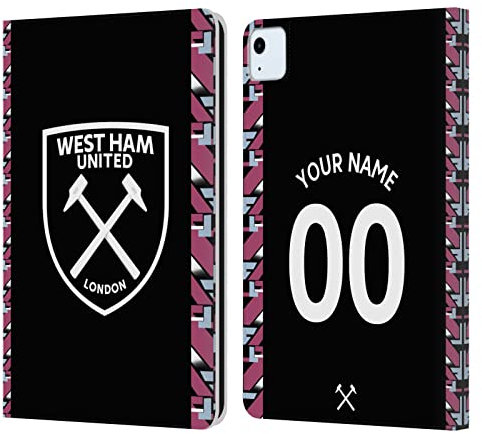 Head Case Designs Licenciado Oficialmente Personalizada Individualizada West Ham United FC Lejos Equipaciones 2022/23 Carcasa de Cuero Tipo Libro Compatible con Apple iPad Air 2020/2022