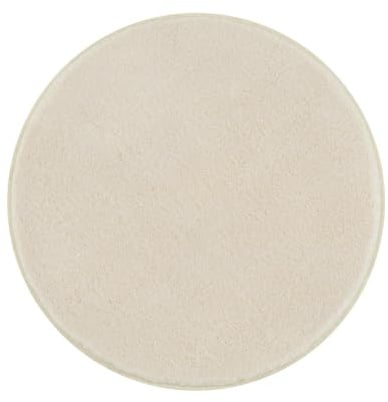 Kleine Wolke Badteppich Relax Sandbeige 100 cm rund | OEKO-TEX zertifiziert, rutschhemmende Unterseite, für Fußbodenheizung, maschinenwaschbar, 100% Polyacryl