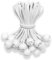 LOOGI VEVIK Lot de 50 tendeurs en caoutchouc avec boule, 20 cm, pour bâches, tentes, bannières, filets, pavillons, blancs