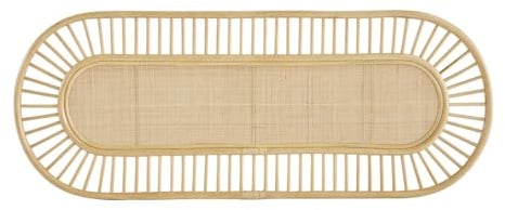 Miliboo Dekoratives Bettkopfteil aus naturfarbenem Rattan und Rohrgeflecht B165 cm Bow