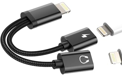 iPhone Ladekabel Kopfhörer 2in1 Adapter Doppel Lightning Klinke Splitter Apple MFI Aux auf Schnellladegerät Stecker Fast Charger Audio Netzteil Zubehör für 14 13 12 11 Pro Max X XS XR SE ip-NLFX