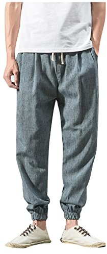 KONG JIMFAN Herren Trainingshose Outdoor Relaxing Hose Herbst Und Winter Warme Hosen Herren Track Pants Herren Sport Handschuhe Gym Sportkleidung Männer Jogpants Lauftights Herren(Hellblau,3XL)