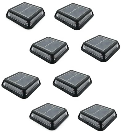 Lumisky Set mit 8 Solarleuchten für den Garten, quadratisch, zum Aufstellen, LED, Warmweiß, 8 x Quadry, 12 x 12 cm