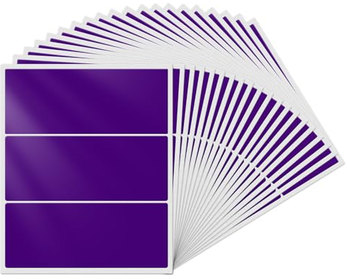 YIKIADA Violett Rechteckig Etiketten 102 × 51 mm Selbstklebend Groß Lager Klebeetiketten Wasserdicht Aufkleber für Marmelade Beschriften Adressetiketten 60 Stück