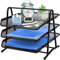 Multifunctional Office Organizer - Sliding Letter A4 Tray (3 Tiers), Paper Filing Tray Folder, Desk Tidy with Document Holder