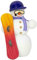Seiffener Volkskunst | Räuchermännchen | Räucherfigur 13 cm | Schneemann | Original Erzgebirge | 12221 | mit Snowboard