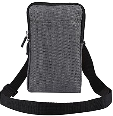 Handy Umhängetasche Herren Wasserdicht, Gürteltasche Handy Herren Grau, Handytasche Kleine Smartphone Beutel Bügel Hüfttaschen Gürteltasche Armband Tasche mit Gürtelschlaufe Brusttasche Kuriertasche