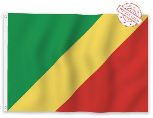 Aoihrraan Republik Kongo Flagge 90x150cm Doppelseitige Kongo Fahnen Banner Für Outdoor Feiern Haus Garten Veranda Party Dekoration Fahnen Mit 2 Stabilen Ösen Präzision Maschine Genäht