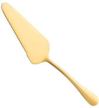 WATIIFUFU Pelle à Gâteau Dentelée En Acier Inoxydable 304, Outil De Pâtisserie Doré, Trancheuse Ergonomique Pour Pizza Et Gâteau, Usage Professionnel Et Mariage
