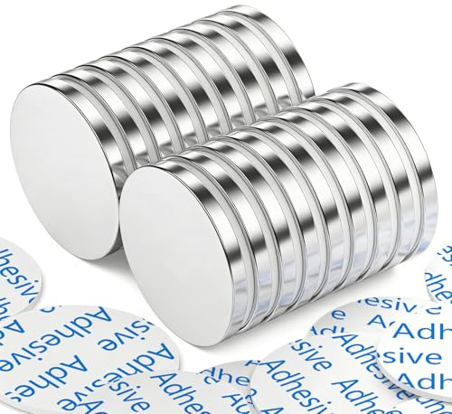 Grtard 16er-Pack Neodym-Magnete, robuste runde Seltenerdmagnete, superstarke Neodym-Scheibenmagnete, starker Magnet mit doppelseitigem Klebeband (Silver, 16 Pack)