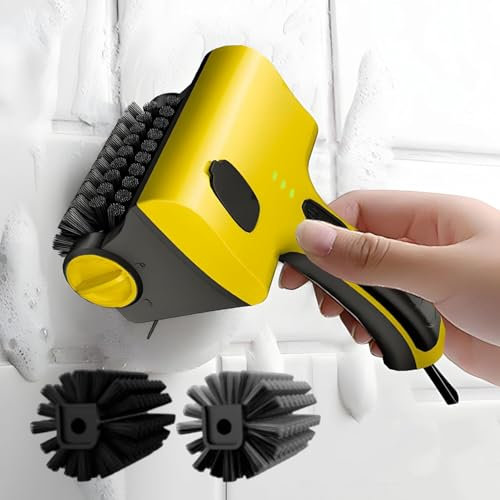 twostronking Grill Cleaning Robot,Grill Brush,With Water Tank and Two Types of Removable Brush Heads,Two Speed Adjustment,Suitable for Grills, Kitchen Countertops, Bathroom Tiles