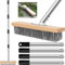Drahtbesen zur Moosentfernung mit Stiel, Robust und Langlebig Stahldrahtbesen mit Teleskopstiel 120 cm, 30 cm Drahtbesen für Pflastersteine, Moosentfernung, Algen, Hof, Wand, Garten und Terrasse