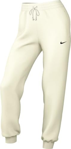 Nike Pantaloni Tuta A Vita Media Sportswear Phoenix Fleece – Donna, Sail/Black, FZ7626-133, M