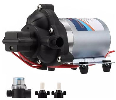 GEARMONSTER Wasserpumpe DC 12V 3,1 bar 45 PSI Selbstansaugende Druckpumpe Membranpumpe mit Druckschalter 3,0 GPM Wasserpumpe für Wohnmobil, Wohnwagen, Yacht, Garten, Camper