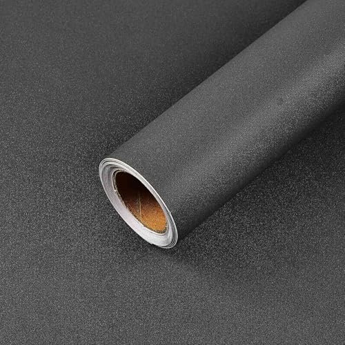 Amaowdc Self Adhesive Wallpaper Grey Peel and Stick Wallpaper Vinyl Wrap for Furniture Dark Grey Sticky Back Plastic Matte Waterproof Removable Paper for Living Room Bedroom Wall 44.5cmx10m