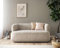 DOMO. collection Sofa Molina, 2-Sitzer Couch in organischer Form mit Federkern, gepolsterte Rückenlehne, 2er Polstergarnitur, 160 x 86 x 71 cm (BxTxH), beige-grau