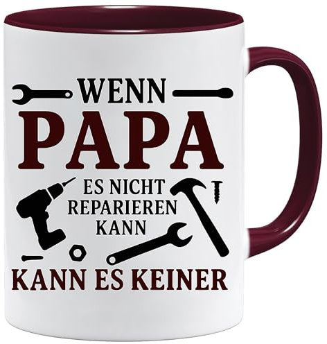 Jungle Mug Vatertagsgeschenk | Wenn er’s nicht reparieren kann Tasse | Geschenk für Männer | Lustige Werkzeug-Keramiktasse für Heimwerker