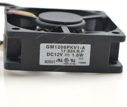 DJHAQDM Compatible para SUNON GM1206PKV1-A 11.S24.R.P 12V 1.6W 60x60x15 3-Wire Ventilador refrigeración