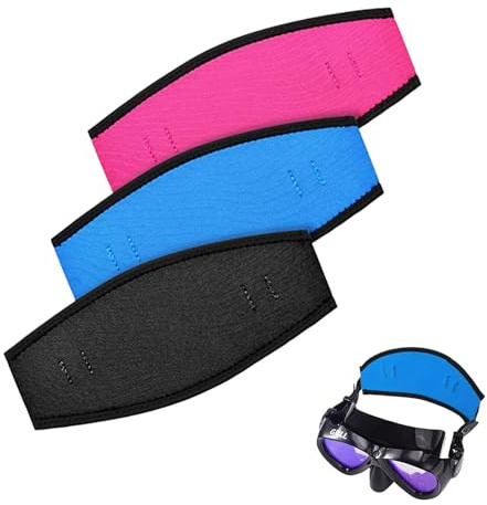 KLINNA 3er Set Tauchmaskenband Neopren, Taucherbrilles Stoffband, Komfort Maskenband für Jede Taucherbrille, Band Neopren Schützt das Haar Beim Tauchen, Schnorchel Sowie Schwimmen und Wassersport