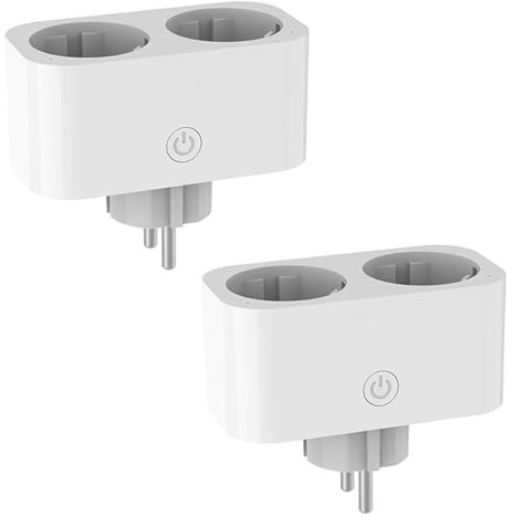 Bzocio 2X TUYA Smart Wifi Dual Plug 16A 2 In 1 Presa Interruttore Smart Home Temporizzazione APP Controllo Vocale CLY809M Spina UE