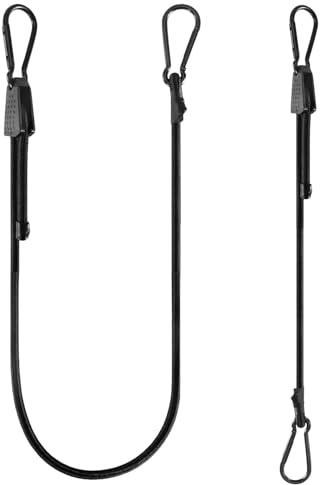Expander mit Karabiner, 1m Spanngummi mit Haken Verstellbar, 2 Stück Spanngurte mit Karabinerhaken Schwarz, Robuste Spanngurte für Sonnensegel, Tarpaulins, Gartengeräte, Fahrrad, Auto, Ladung