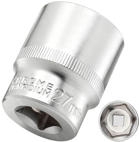 DAKCOS 1/2 Llaves de Multidiente Vasos 6 caras|Tamaño: 27mm|CR-V
