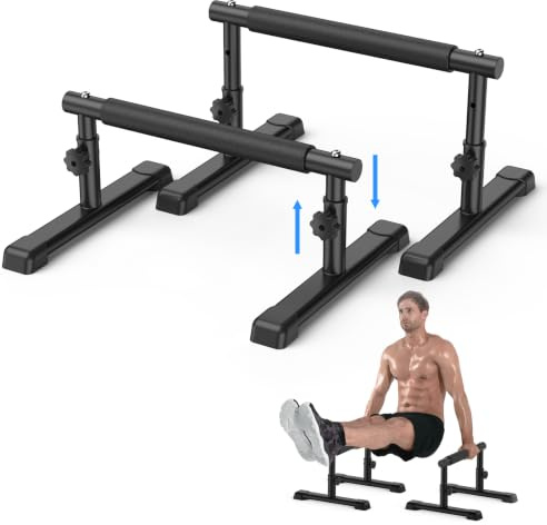 IMAYCC 2 in 1 Verstellbare Parallettes Handstand Barrenm,Push Up Bar Dip-Barren 19CM and 46CM Höhe,Großer Rutschfeste Liegestützgriffe,Calisthenics Equipment für Indoor Outdoor Geeignet