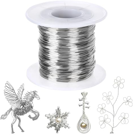304 Edelstahldraht, 100m x 0,5 mm, Silber, 1 Rolle, für Basteln | Basteldraht, mit Spule, für Bailing-Draht, DIY-Skulpturen, Modellierdraht, Schmuckdraht