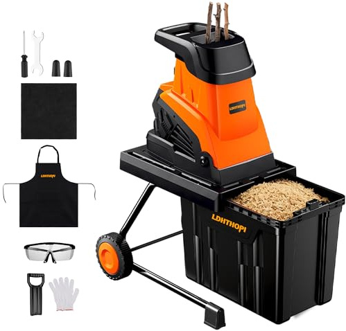 LDHTHOPI 15 Amp Electric Wood Chipper, 1.8 in Cutting Capacity Shredder