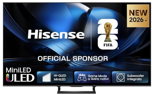 Hisense Smart TV MiniLED 144Hz 85 4K 85U7SE, Dolby Atmos 2.1 By Devialet, Dolby Vision IQ, HDR10+, Native 144Hz Game Mode, VIDAA OS con 1000+ APP, Alexa built-in, lativù 4K, Wifi, Bluetooth