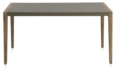 GEESEHOME Tisch aus Akazienholz und Platte aus Zement, hellgrau, 160 x 90 cm