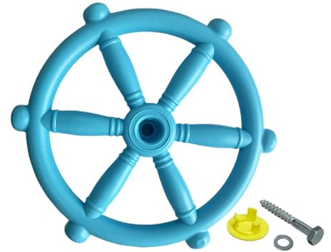Oshhni Piratenschiff Steuerrad Kinderlenkrad Spielrad Gym Lenkspielzeug Aus Robustem für Fantasievolles Spielen für Gartenhäuser Spielplätze, Blau