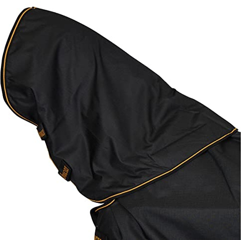 Bucas Irish Turnout Combi Neck 300g - Black/Gold - Halsteil, Groesse:XL