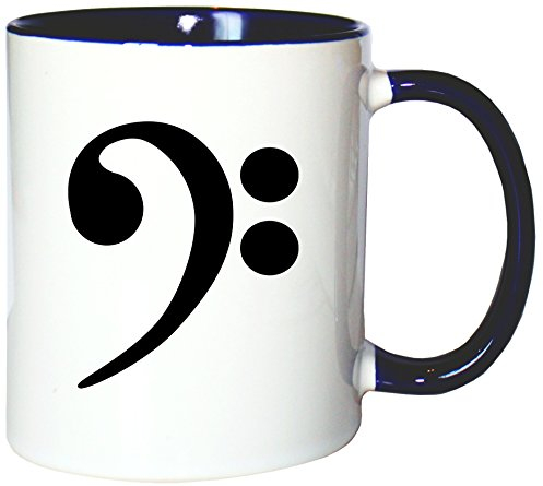Mister Merchandise Kaffeetasse Becher Bass Bassist Bassschlüssel Teetasse