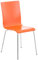 CLP Silla de Espera Pepe I Silla para Visitas con Asiento de Madera I Silla de Conferencia con Soporte Metálico Estable, Color:Naranja