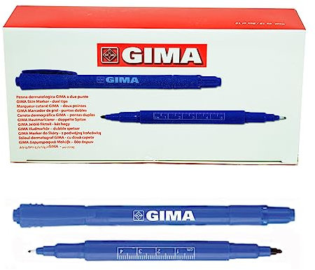 Gima 33179 Penna Dermatologica, Doppia Punta, Confezione da 10 Penne, per Uso Cutaneo