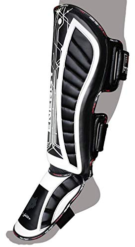 FOX-FIGHT Energy Spann- Schienbeinschutz Kampfsport professionelle hochwertige Qualität MMA Beinschützer Schienbeinschützer Schienbeinschoner Schoner Schienbein Sparring Kickbox Kampfsport M