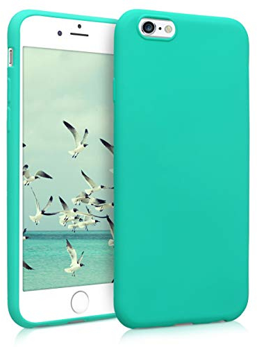 kwmobile Hülle kompatibel mit Apple iPhone 6 / 6S Hülle - weiches TPU Silikon Case - Cover geeignet für kabelloses Laden - Neon Türkis